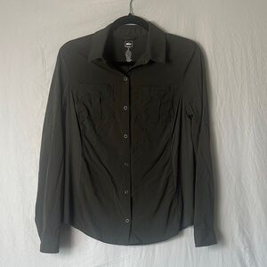 REI Black womens Long-Sleeve Button-Down Shirt